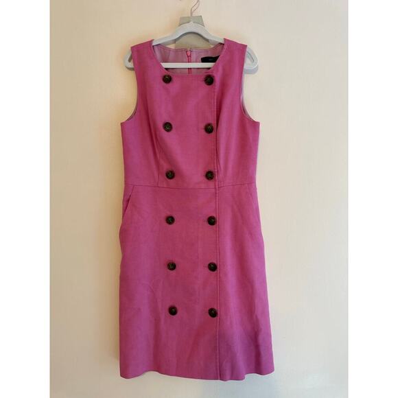 J. Crew Pink Double Breasted Sleeveless Old Money Preppy Heritage Dress Size 2P - Picture 1 of 10